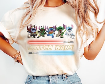 Disney Star Wars Stitch T-Shirt, May The Stitch Be With You Shirt, Disneyland Vacation Sweatshirt, Galaxy's Edge Family 2025 Trip Shirt