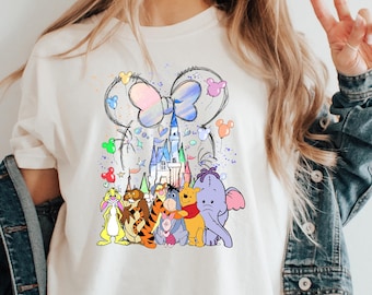 Winnie the Pooh Disney Shirt, Friends Castle T-Shirt, Cute Disney Vacation Tee, Magic Kingdom Family Trip Shirt, Eeyore Tigger Piglet
