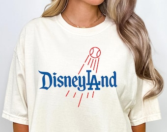 Camiseta de béisbol de Disneyland, camiseta Disney con vibras de Los Ángeles, divertida camiseta de Disney Park, linda camiseta LA Mashup, regalo para ella fan de Disneyland
