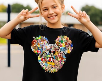 Mickey All Disney Characters Shirt, Mickey and Friends Tee, Mickey Head Shirt, Disney Trip Shirt, Magic Kingdom Tee, Disney Family Matching