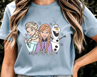 Disney Frozen Shirt, Princess Elsa Tee, Frozen Anna Olaf Sven T-Shirt, Disneyland Frozen Characters Tee, Elsa and Friends T Shirt