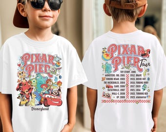 Two Sided Retro Pixar Pier Disneyland Tee, Meet Me at Pixar Pier Family Matching Shirt, Pixar Fest Vacation Gift, Disney Trip 2026