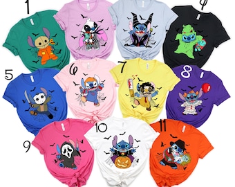 Disney Stitch Halloween Shirt, Stitch Boo Ghost with Scrump Spooky Vibes, Trick or Treat Shirt, Spooky Season Shirt, Disney Halloween Party