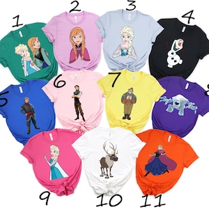 Frozen Disney Shirt, Elsa Anna Olaf Kristoff Sven Tee, Princess Group Graphic Tee, Magic Ice Castle Shirt, Family Matching Look