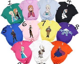 Frozen Disney Shirt, Elsa Anna Olaf Kristoff Sven Tee, Princess Group Graphic Tee, Magic Ice Castle Shirt, Family Matching Look