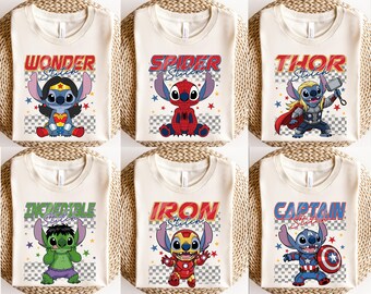 Superhero Stitch T-shirt, Marvel Stitch Shirt, Superhero Birthday shirt, Disneyland Vacation Shirt, Avengers Family Tee, Disney Marvel Shirt