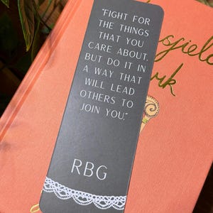 RBG Quote Bookmark: Feminist Book Lover Gift