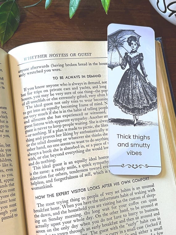 Thick Thighs and Smutty Vibes Bookmark – Curvy Girl Bookish Gift, Spicy Romance Bookmark, Body Positive Book Lover Accessory