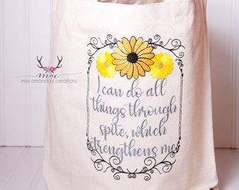 I Can Do All Things Through Spite Canvas Tote