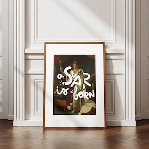 Poster "A Star is Born": ritratto dell'Impero trasformato in un'opera d'arte murale di alta qualità, in stile ironico e dorato.