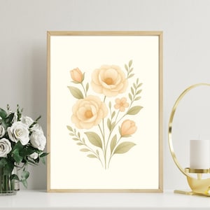 Botanical Wall Art Set of 3 – Minimalist Printable Leaf Posters – Digital Download for Modern Home Decor