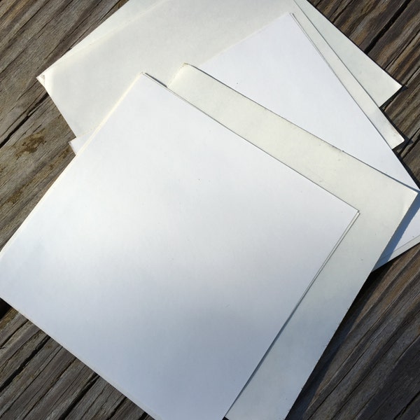 Square Sticker Paper, 2 White and 3 Clear 6x6 squares for Scrapbooking, Tags, Cards, Labels and More