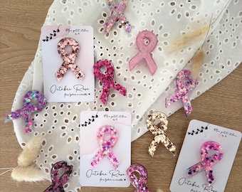Ottobre Rosa, Spille Ottobre Rosa, Spilla Ottobre Rosa, Nastro Ottobre Rosa, Spille in resina, Cancro al seno, Supporto per il cancro al seno, Donazione ARC