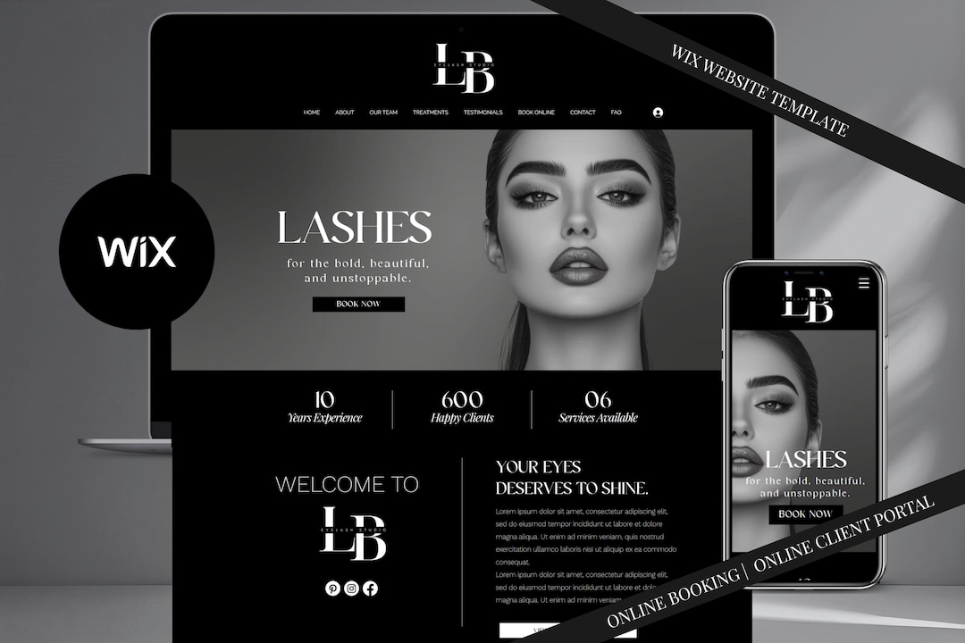 Lash Tech Wix Website Template | Beauty Salon Site Design - Etsy