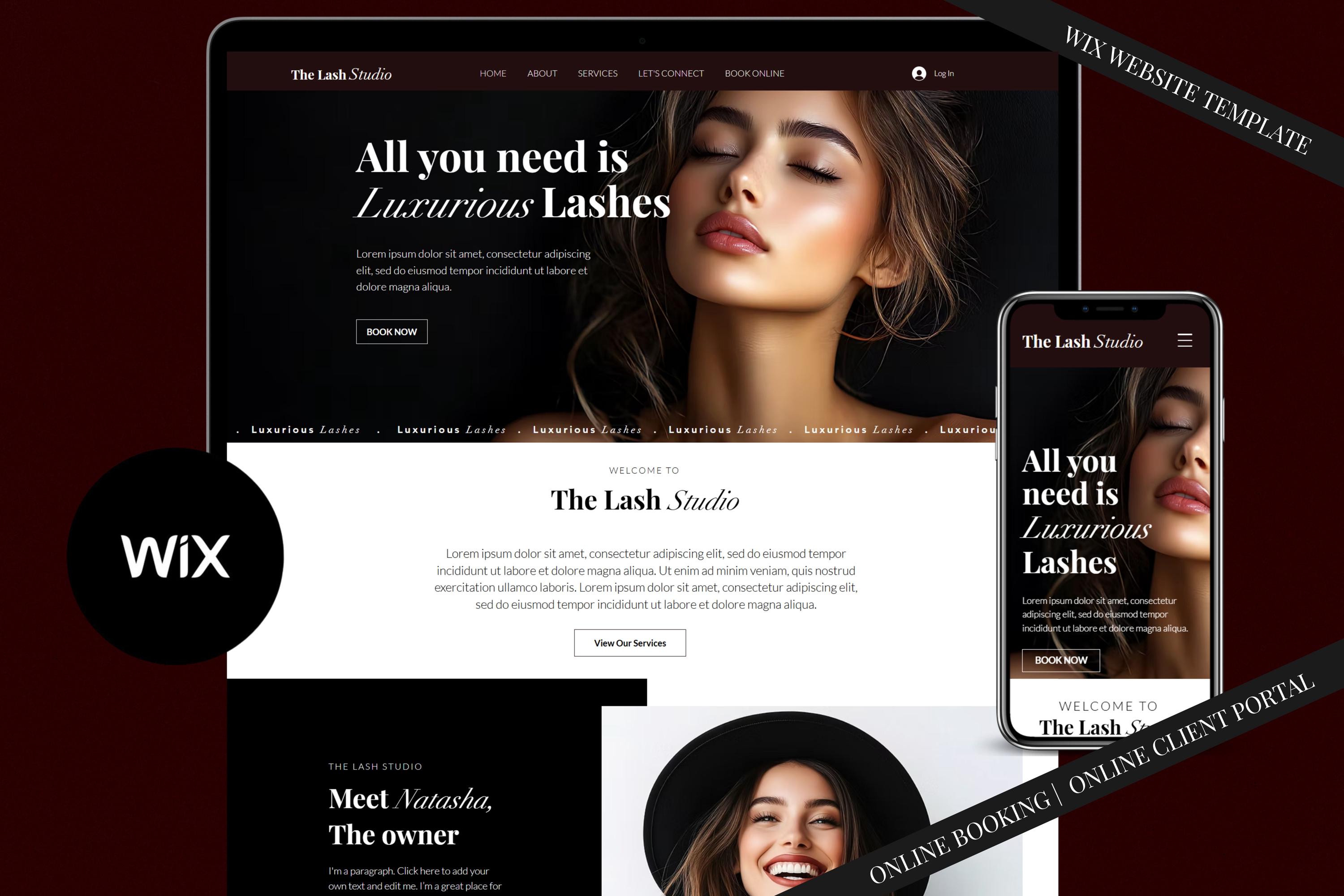 Lash Studio Wix Website Template | Editable Beauty Salon Site - Etsy