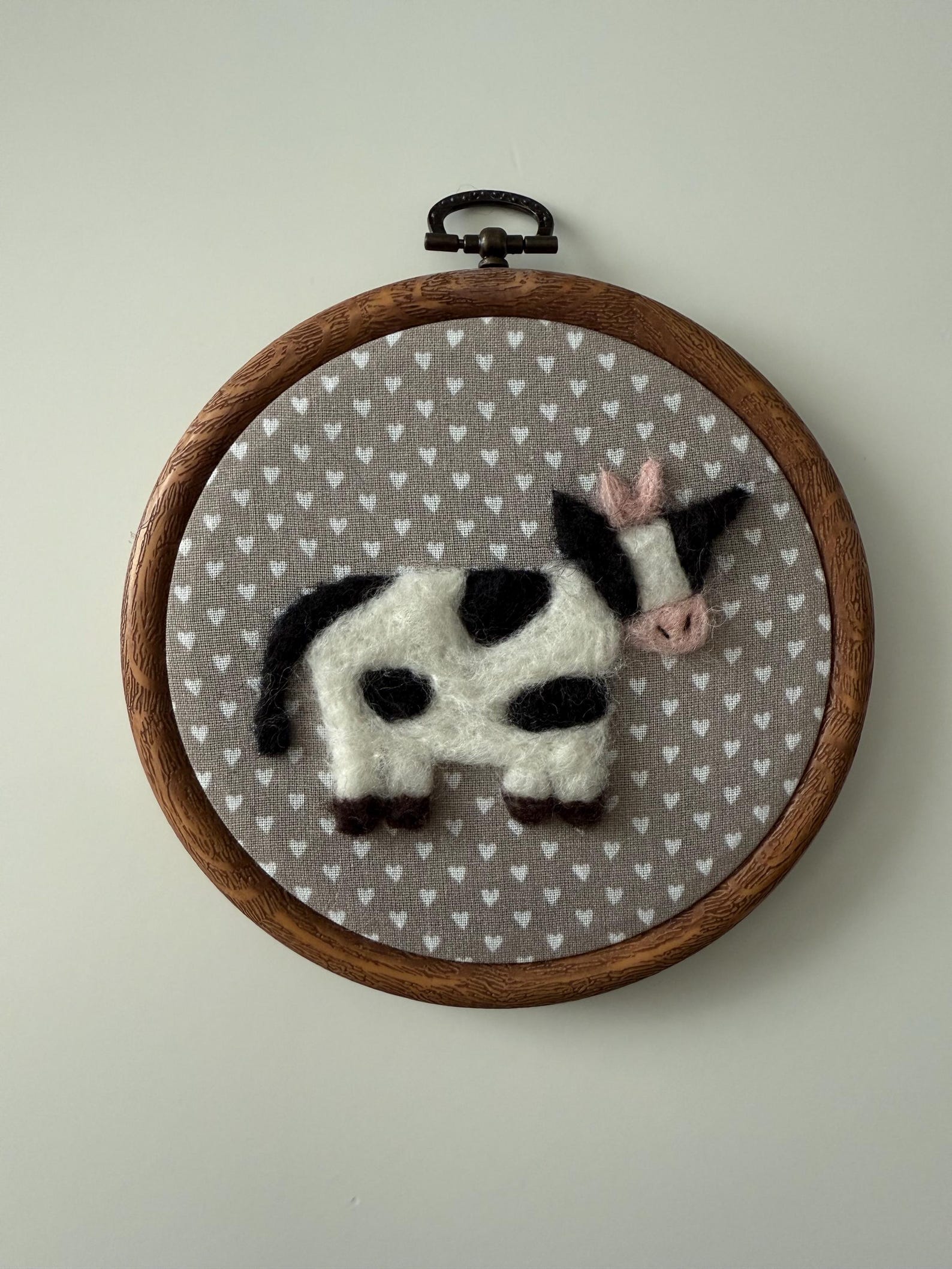 Needle Felted Farm Animal Nursery Decor: Handmade Embroidery Hoop Art ...