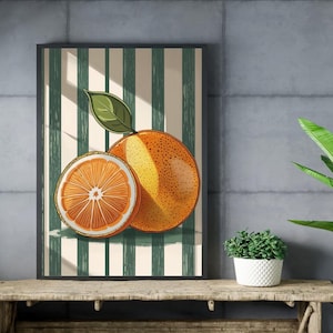Orange Fruit Kitchen Print: Retro Citrus Illustration (Digital Download)