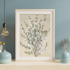 Vintage Flower Drawing / Printable Wall Art / Digital Download Art / Neutral Decor Art Print / Floral Wall Art