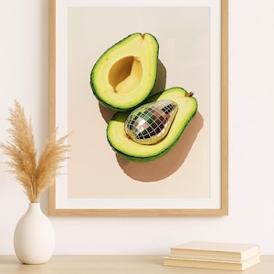 Disco Avocado Art Print | Wall Art Poster | Glam Disco Ball Avocado | Preppy | Trendy | Kitchen Wall Art | Digital Download | PRINTABLE