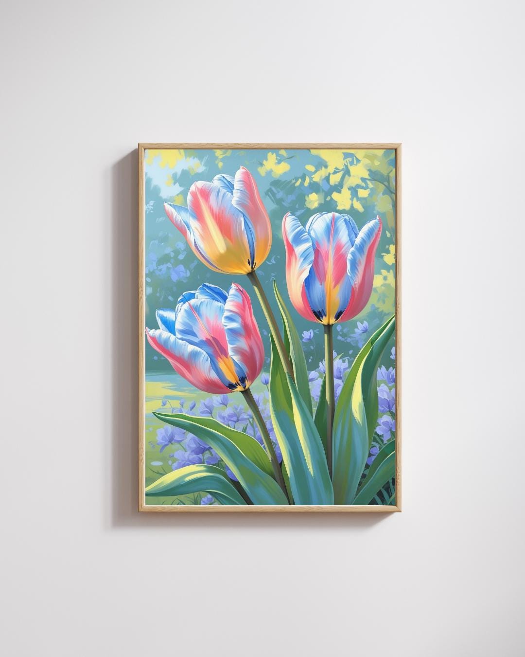 Pink Tulip Painting | Dorm Room Printable Wall Art | Girly Pink Print ...