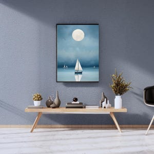 Arte mural de vela, impresión de velero, póster de vela, impresiones de veleros, arte mural de casa de playa, arte náutico para guardería, arte de vela