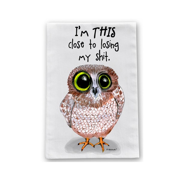 Losing It Owl Flour Sack Cotton Dish Towel