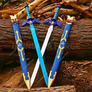 Handgemaakte replicaset Zelda Master Sword & Hylian Shield, gamer-cosplay