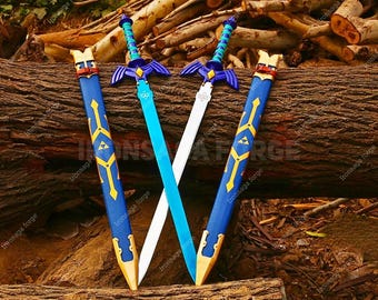Handmade Zelda Master Sword & Hylian Shield Replica Set, Gamer Cosplay