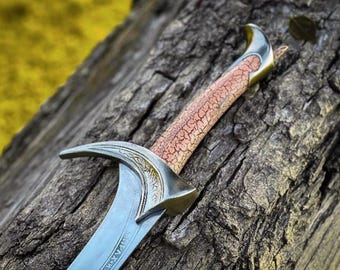 Handmade Orcrist Sword: Fantasy-Inspired High Carbon Steel Decorative Sword with Leather Sheath