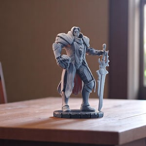 Anduin Wrynn Resin Figure | 24 cm 12K SLA 3D Printed Model Kit | Unpainted Fantasy Miniature | Warcraft-Inspired Statue