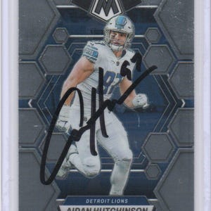 Cartão de futebol autografado de Aidan Hutchinson assinado Detroit Lions