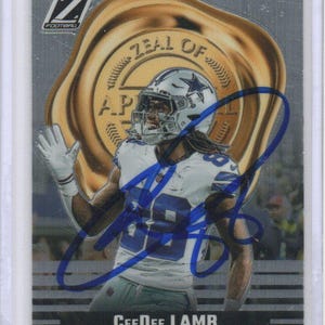 Handsignierte CeeDee Lamb Football Karte, Cowboys signiert