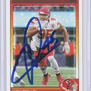 Handsignierte Chris Jones Football Karte mit den Kansas City Chiefs