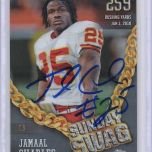 Handsignierte Jamaal Charles Football Card Signed Kansas City Chiefs