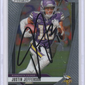 Justin Jefferson Football Karte von Minnesota Vikings signiert