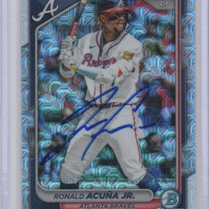 Autographed Ronald Acuna Jr. Baseball Card Signed Atlanta Braves Great Condition