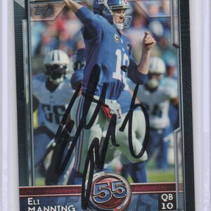Handsignierte Eli Manning Football Karte, signiert New York Giants