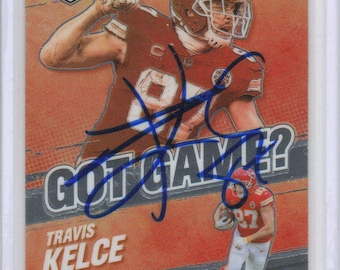 Gesigneerde Travis Kelce Football Card, gesigneerde Kansas City Chiefs