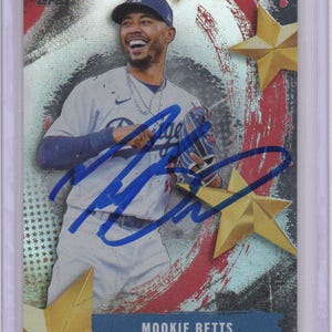 Carta da baseball di Mookie Betts firmata dai Los Angeles Dodgers