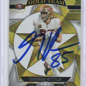 Handsignierte George Kittle Football Karte, signiert San Francisco 49ers