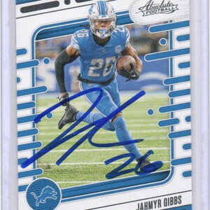 Cartão de futebol autografado por Jahmyr Gibbs, Detroit Lions