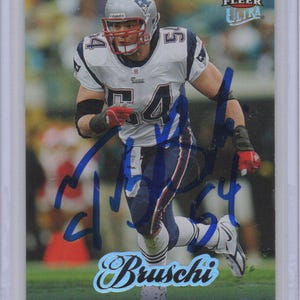Handsignierte Tedy Bruschi Fußballkarte Signed New England Patriots