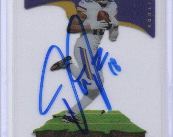 Gesigneerde Justin Jefferson-voetbalkaart, gesigneerd Minnesota Vikings