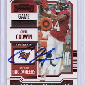 Handsignierte Chris Godwin Football Card Signed Tampa Bay Buccaneers