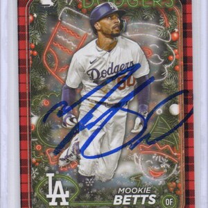 Carta da baseball autografata di Mookie Betts firmata dai Dodgers