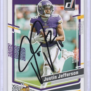 Handsignierte Justin Jefferson Football Card Signiert Wikinger