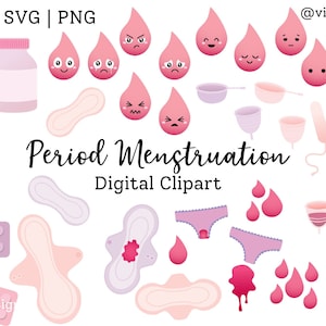 Blooming Cycle - Periode Menstruatie Clipart Set | PNG en SVG
