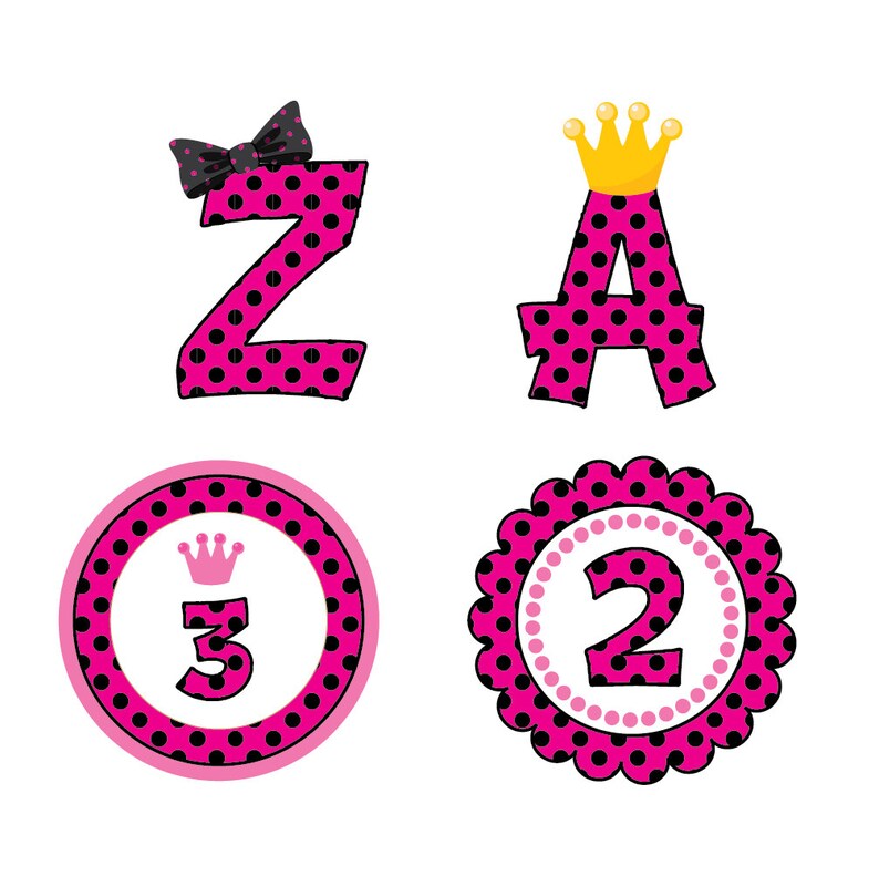 Digital Clip Art Hot Pink Ladybug Letters And Numbers With Etsy