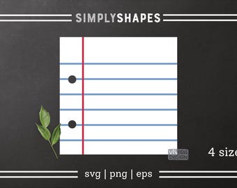 Lined Notebook Paper SVG Bundle: Teacher Clipart (Digital Download)