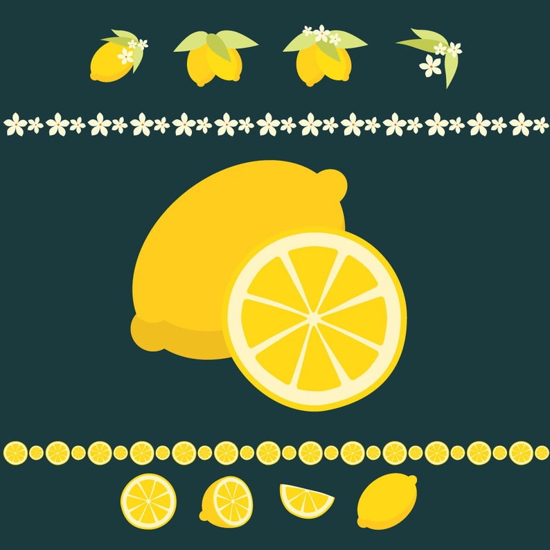 Freshly Squeezed Lemon lemon clip arts, frames, and ribbons image 1
